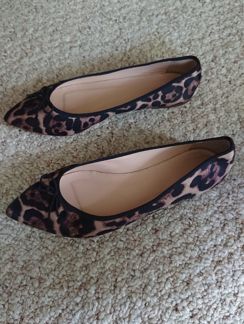 J. Crew Gemma Ballet Flats in Leopard-Print Satin size 8